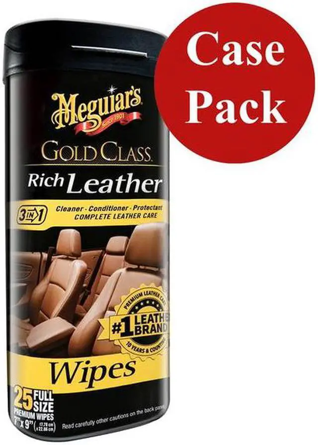 Alt view image 2 of 4 - Meguiar's Gold Class™ Rich Leather Cleaner & Conditioner Wipes *Case of 6*