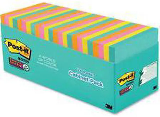 Alt view image 3 of 10 - Post-it Super Sticky Pads in Miami Colors 3 x 3 Miami 70/Pad 24 Pads/Pack