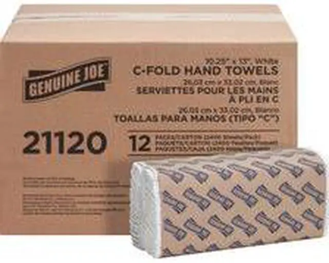 Alt view image 3 of 5 - Genuine Joe C-Fold Towels 1-Ply 13"x10-1/8" 200 Towels/PK 12/CT WE 21120