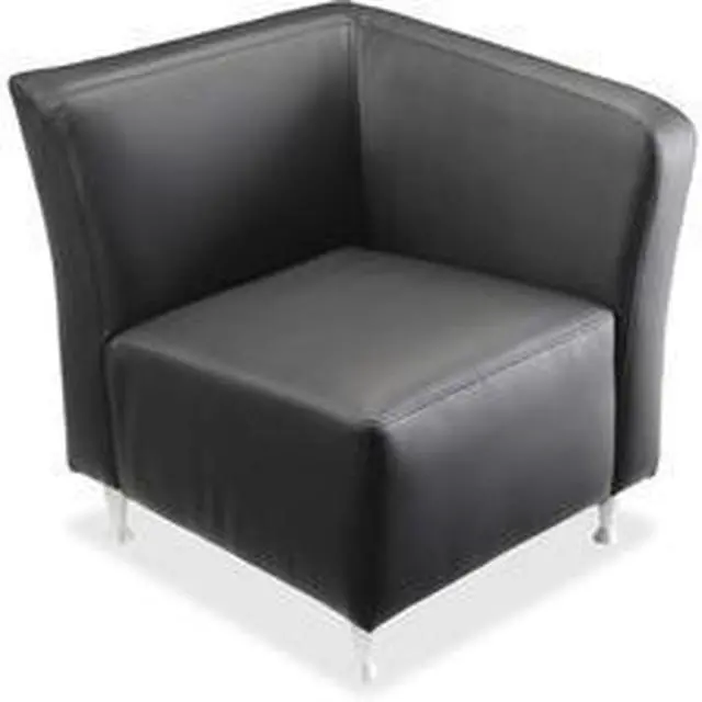 Alt view image 3 of 3 - Lorell Lounge Chair w/Left Arm Leather 26-3/4"x29"x29-1/2" BK 86919