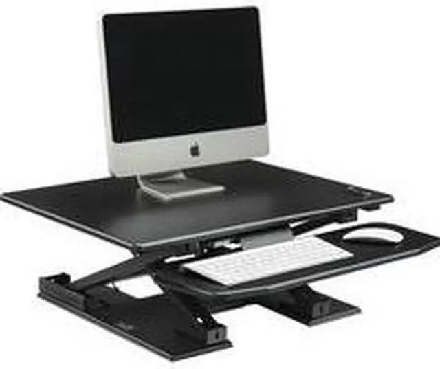 Alt view image 9 of 11 - Lorell LLR99552 Sit-to-Stand Electric Monitor Desk Riser
