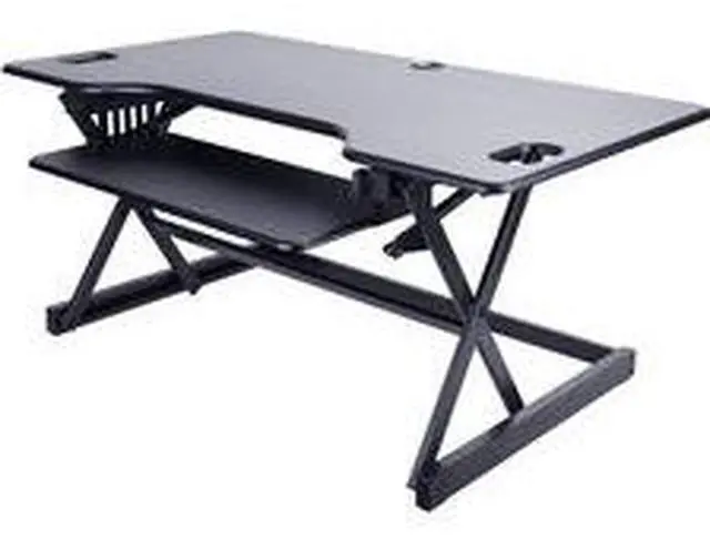 Alt view image 13 of 13 - Lorell Desk Riser Adjustable 45 lb Cap 46"x24"x20" Black 82013