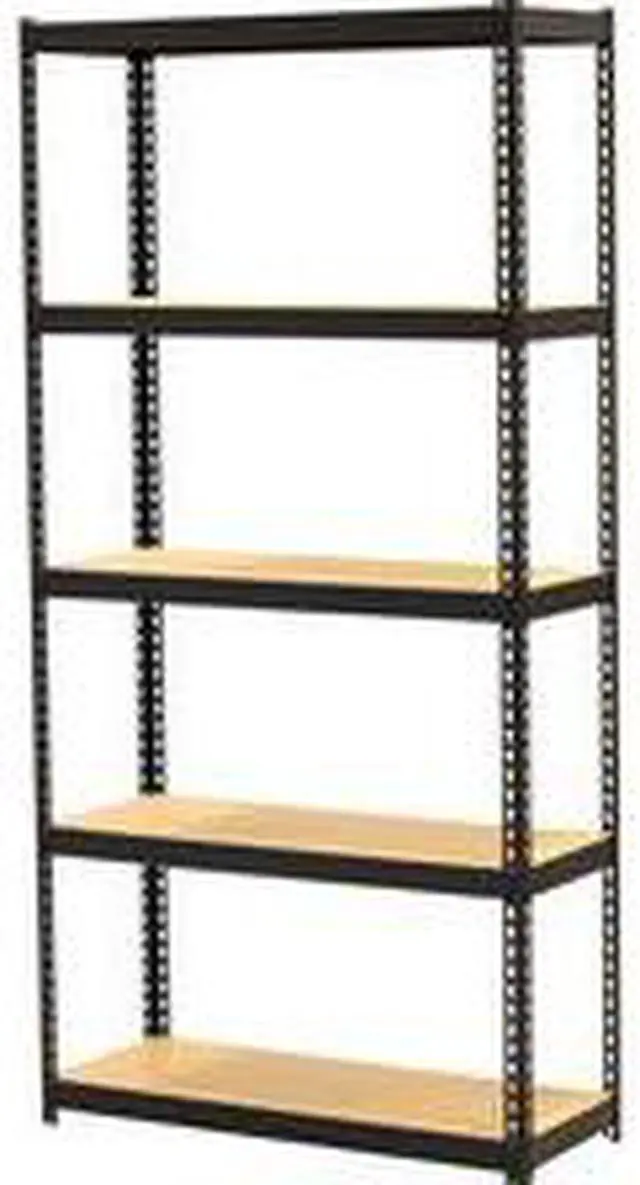 Alt view image 4 of 10 - Lorell LLR66964 Narrow Steel Shelving, Black - 60 x 30 x 12 in.
