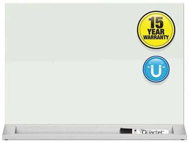 Alt view image 10 of 11 - Quartet GDP1723W Desktop Glass Dry Erase Panel, Magnetic, 17" x 23", White