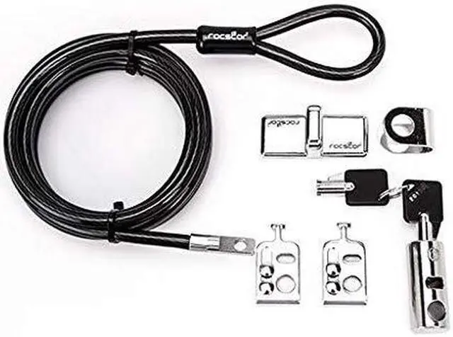 Alt view image 6 of 7 - Rocstor Y10C181-B1 Rocbolt Desktop Lock Kit Locking Security Kit With 8Ft Cable