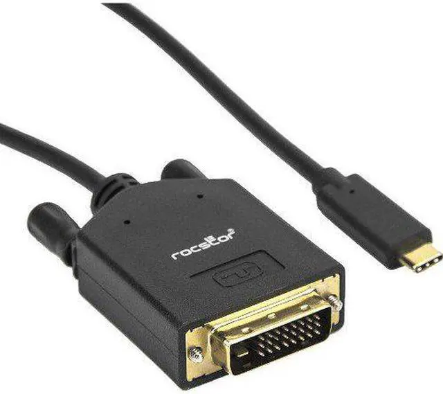 Alt view image 5 of 8 - Rocstor Y10C205-B1 6Ft Usb-C To Dvi-D M/M Cable Dual Link 2560X1600 Sngl 1920X1200