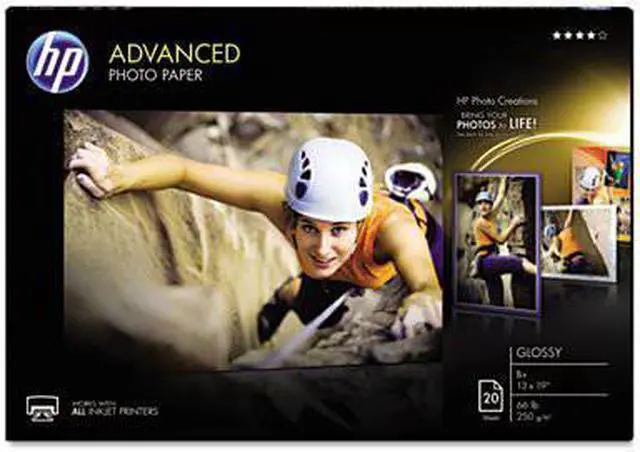 Alt view image 2 of 2 - Hewlett-Packard CR696A Advanced Photo Paper, 66 lbs., Glossy, 13 x 19, 20 Sheets/Pack