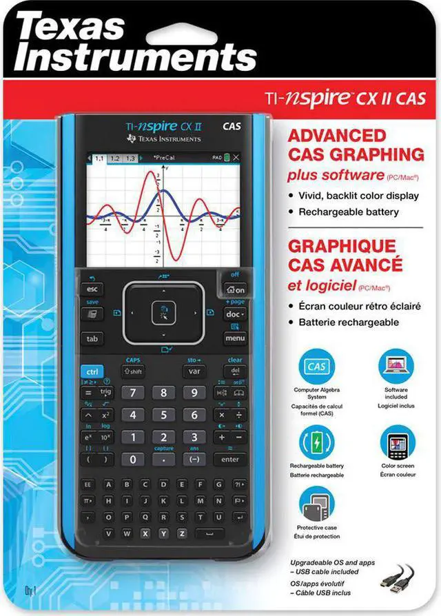 Alt view image 11 of 17 - Texas Instruments - NSCXCAS2/TBL/2L1/A - TI Nspire CX II CAS Student So