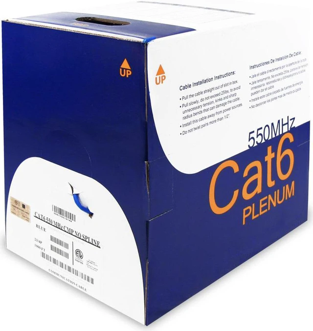 Alt view image 2 of 3 - Wavenet WAV-CAT6E-PLEN-BL 6E04UPBL3N CAT6E PLENUM 600MHz BLUE