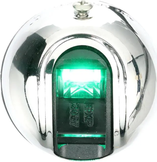 Alt view image 4 of 6 - Attwood LightArmor Vertical Surface Mount Navigation Light - Oval - Starboard (green) - Stainless Steel - 2NM