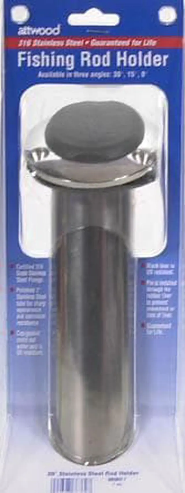 Alt view image 5 of 9 - ATTWOOD MARINE ATTWOOD STANDARD SERIES ROD HOLDER 30 DEGREE BLACK INSERT 66362-7