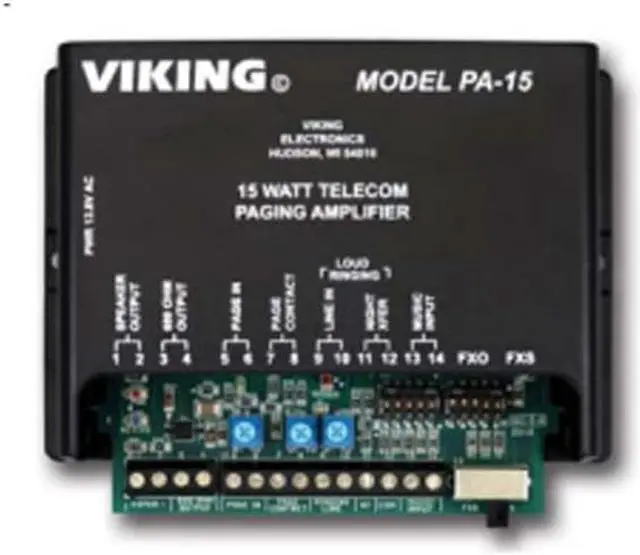 Alt view image 7 of 7 - Viking Electronics - PA-15 - 15 Watt Paging Amplifier with Background Music and Loud Ringing