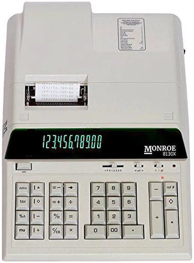 Alt view image 2 of 2 - Monroe MNE8130X Entry Level Heavy Duty Calculator, Ivory