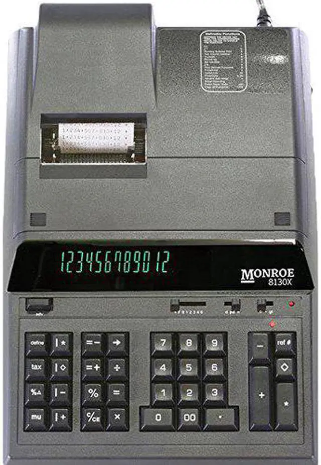 Alt view image 3 of 3 - Monroe MNE8130XB Entry Level Heavy Duty Calculator, Black