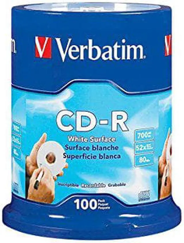 Alt view image 5 of 5 - VERBATIM CORPORATION 94712 100PK CDR 52X 700MB 80MIN BLANK