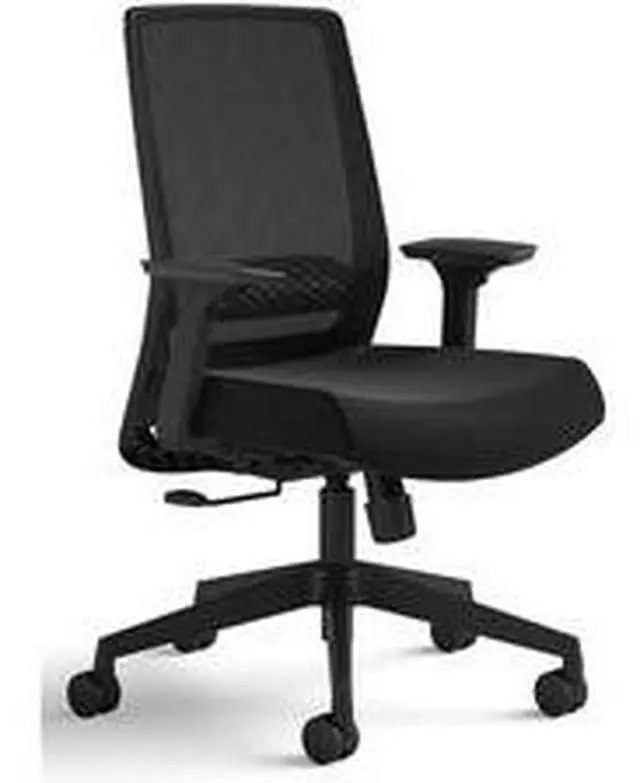 Alt view image 11 of 13 - Safco Medina Basic Task Chair, Supports up to 275 lbs, Black, Each (SAF6830BMBL)