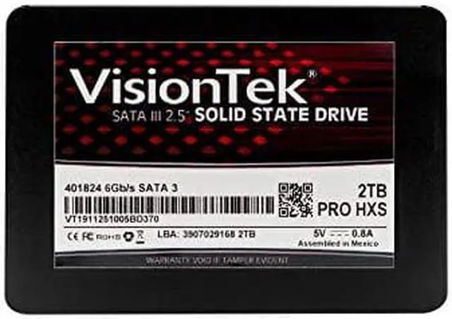 Alt view image 6 of 7 - VisionTek - 901312 - VisionTek PRO HXS 2 TB Solid State Drive - 2.5 Internal - SATA (SATA/600) - 560 MB/s Maximum Read