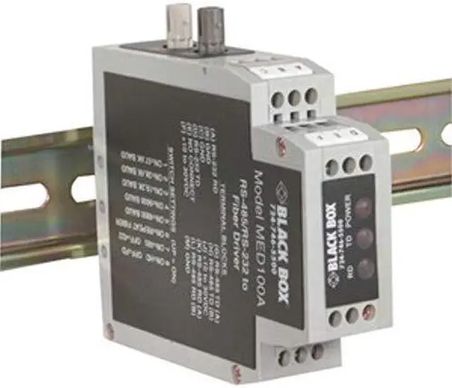 Alt view image 8 of 8 - Black Box Din Rail Rs-232/rs-485 To Fiber Driver