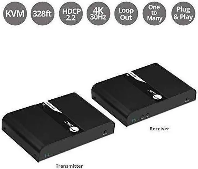 Alt view image 11 of 11 - SIIG HDMI 4K30Hz KVM over Cat 6 Extender Receiver CEH25H11S1