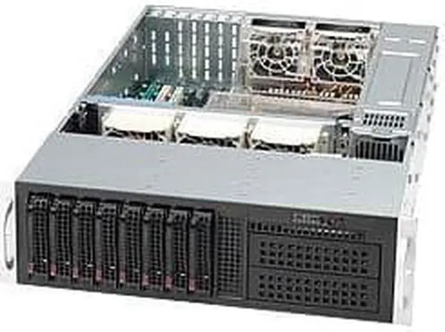 Alt view image 2 of 2 - Supermicro CSE-835TQC-R1K03B 3U Chassis w/ Redundant 1000W PWS