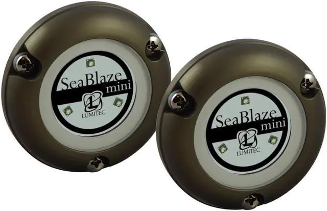 Alt view image 5 of 7 - Lumitec SeaBlaze Mini - Underwater Light - Pair - Brushed Finish - B... [101246]