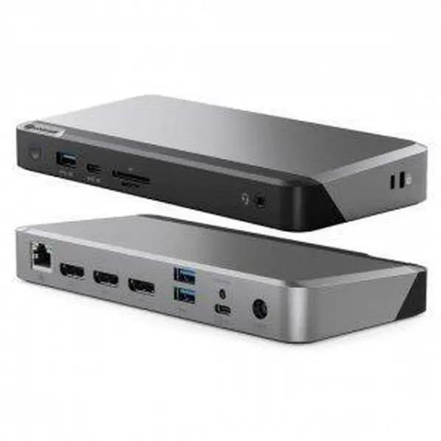 Alt view image 6 of 15 - alogic mx3 4k triple display 11-in-1 docking station with 100w laptop charging for windows, 3x displayport, 3x usb-a, usb-c, 3.5mm trrs audio/microphone jack, rj45 ethernet, sd & micro sd card reader.