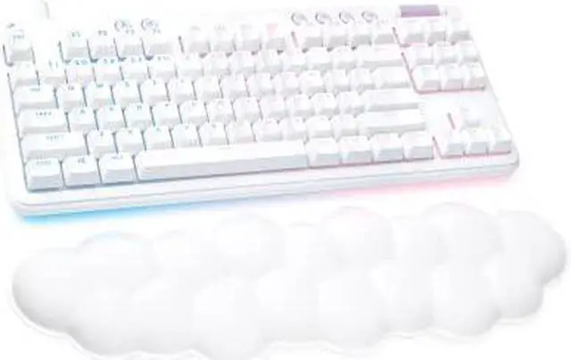 Alt view image 9 of 9 - Logitech G713 Wired Mechanical Gaming Keyboard with LIGHTSYNC RGB Lighting, Clicky Switches (GX Blue), and Keyboard Palm Rest, PC/Mac Compatible - White Mist