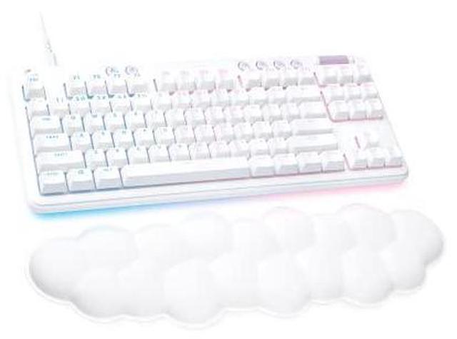 Alt view image 9 of 9 - Logitech G713 Wired Mechanical Gaming Keyboard with LIGHTSYNC RGB Lighting, Linear Switches (GX Red), and Keyboard Palm Rest, PC and Mac Compatible - White Mist
