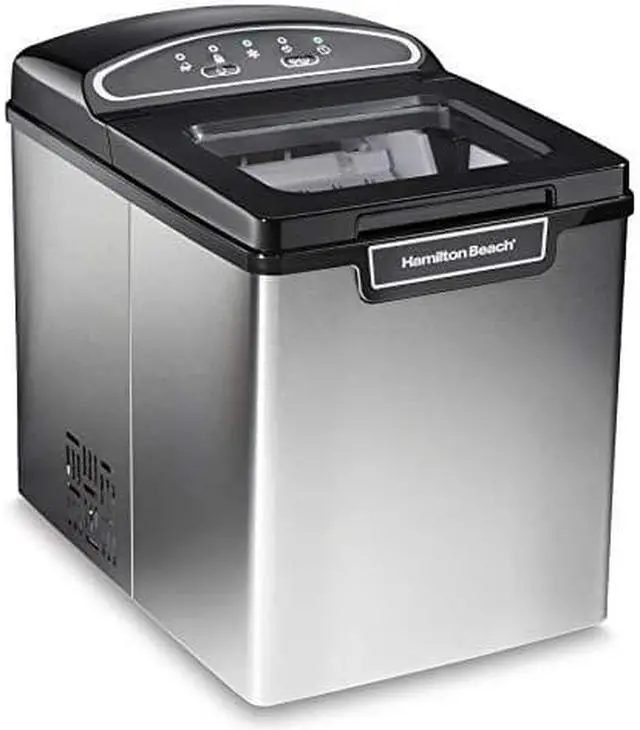 Alt view image 3 of 3 - Hamilton Beach 86150 Countertop Ice Maker, Compact & Portable Design, Makes 28 Pounds Per Day, Stainless Steel