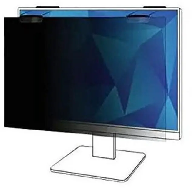 Alt view image 6 of 20 - 3M Privacy Screen Filter Black - For 27" Widescreen LCD Monitor - 16:9 - Scratch Resistant, Fingerprint Resistant - Anti-glare