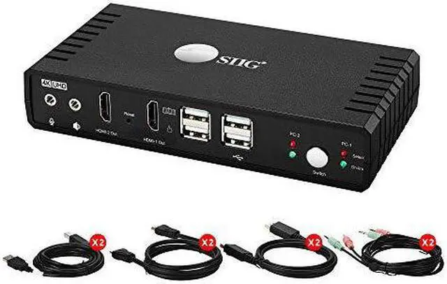 Alt view image 15 of 15 - SIIG 2 Port 4K HDMI 2.0 Dual-Head Console KVM Switch with USB 2.0 - Dual 4K Displays , Supports Display Auto Scan
