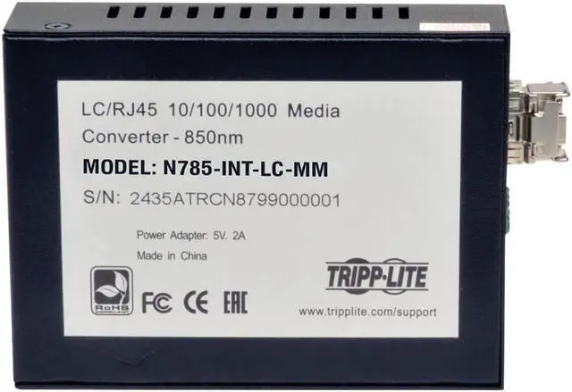 Alt view image 7 of 8 - Tripp Lite Gigabit Multimode Fiber to Ethernet Media Converter N785INTLCMM