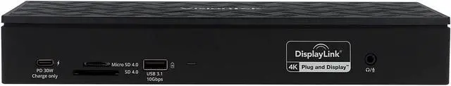 Alt view image 13 of 20 - VisionTek VT8000 Quad Display 4k USB 3.0 & USB-C Docking Station with 100W Power Delivery - for Notebook - 100 W - USB Type C - 4 Displays Supported - 4K - 4096 x 2160 - 4 x USB 3.0 - USB Type-C ...
