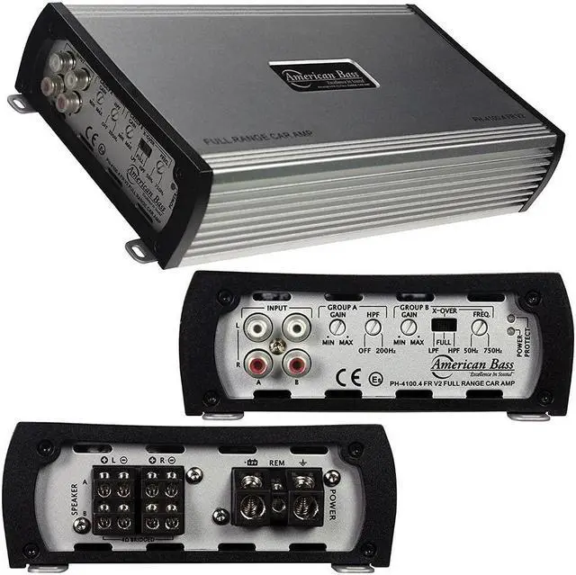 Alt view image 9 of 10 - AMERICAN BASS PH-4100.4 FR V2 American Bass Amp 4 Channel 2 Ohm stable 480 Watts Max(PH4100FRV2)