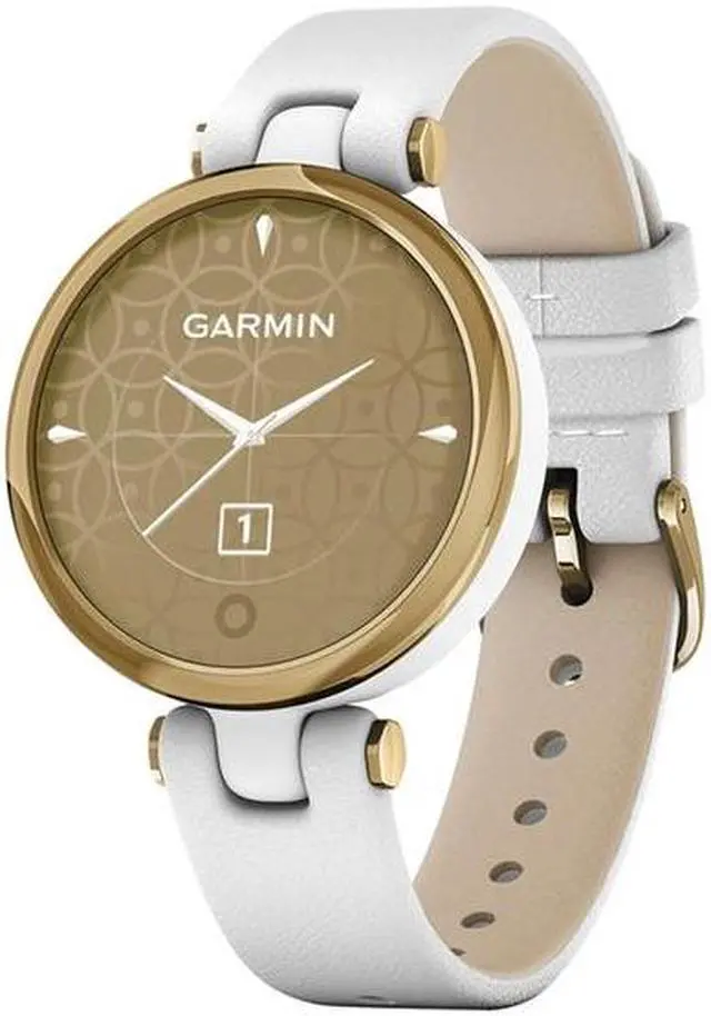 Alt view image 18 of 18 - Garmin Lily Classic Edition, Light Gold Bezel w White Case & Italian Leather Band Watch