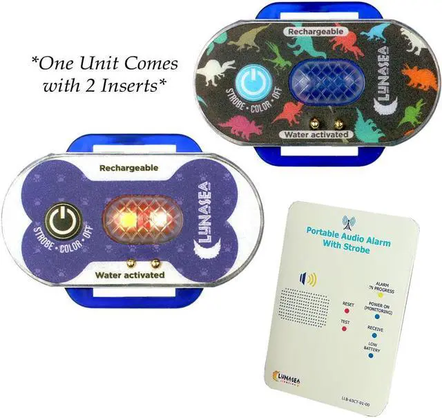 Alt view image 4 of 5 - Lunasea Child/Pet Safety Water Activated Strobe Light w/RF Transmitter - Blue Case