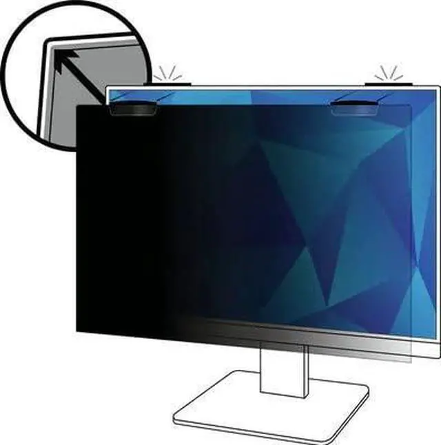 Alt view image 8 of 8 - 3M Privacy Screen Filter Black - For 24.5" Widescreen LCD Monitor - 16:9 - Scratch Resistant, Fingerprint Resistant - Anti-glare
