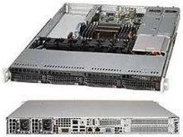 Alt view image 7 of 7 - Supermicro SuperChassis CSE-815TQ-R706WB 700W/750W 1U Rackmount Server Chassis (Black)