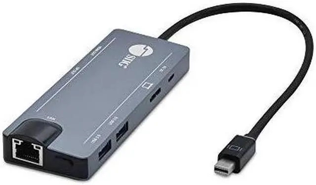 Alt view image 10 of 17 - SIIG Mini DisplayPort 4K Video Dock with USB 3.0 LAN Hub JU-H30F11-S1