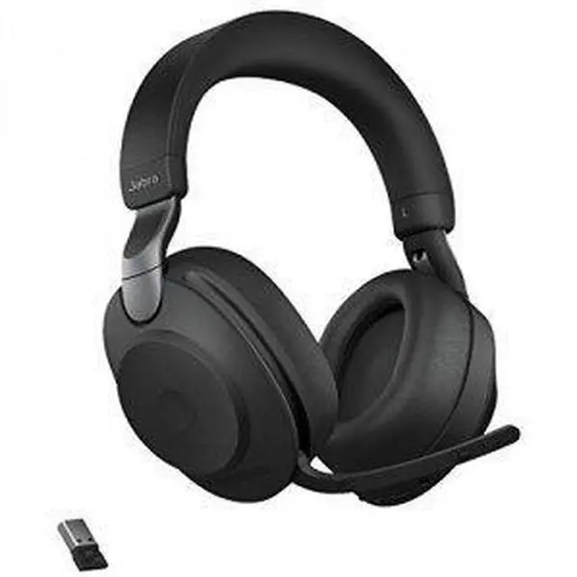 Alt view image 14 of 20 - Jabra Evolve2 85 UC Wireless Headphones with Link380a, Stereo, Black - Wireless Bluetooth Headset for Calls and Music, 37 Hours of Battery Life, Advanced Noise Cancelling Headphones