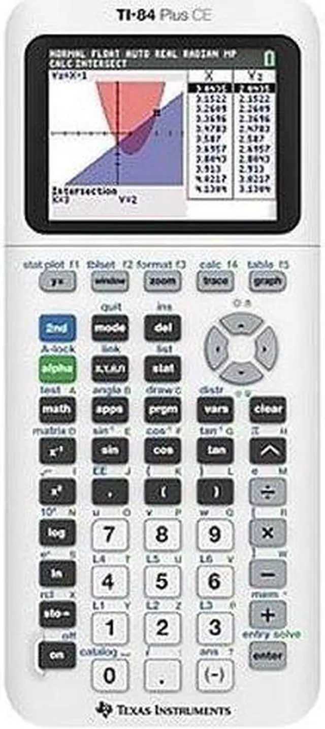 Alt view image 4 of 5 - Texas Instruments TI-84 Plus CE Graphing Calculator - 3D Graphing - Clock, Date/Time Display, Impact Resistant Cover, Slide-on Hard Case, Backlit Display, Lightweight, Durable - 154 KB, 3 MB - RAM, RO