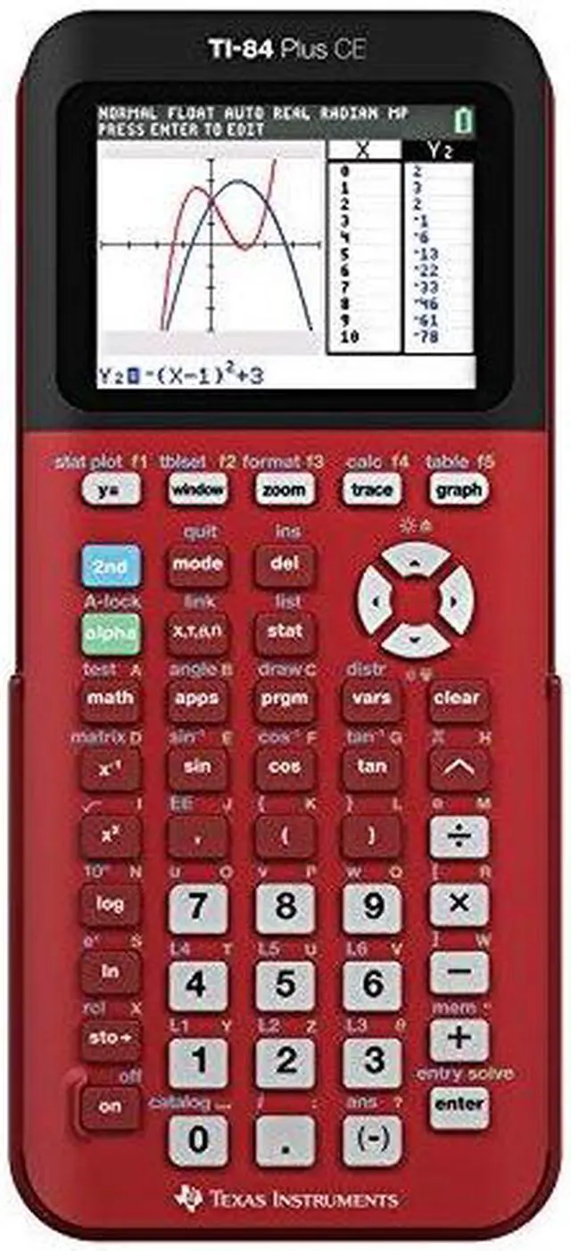 Alt view image 4 of 5 - Texas Instruments TI-84 Plus CE Graphing Calculator - 3D Graphing - Clock, Date/Time Display, Impact Resistant Cover, Slide-on Hard Case, Backlit Display, Lightweight, Durable - LCD - Battery Powered