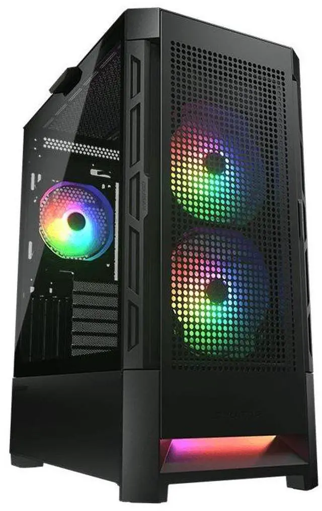 Alt view image 9 of 9 - Cougar Airface RGB Black Mid Tower Computer Case with Mesh Front Panel