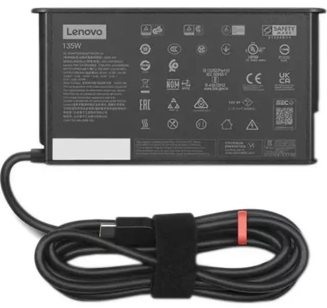 Alt view image 5 of 15 - Lenovo ThinkPad 135W AC Adapter (USB-C) - Black