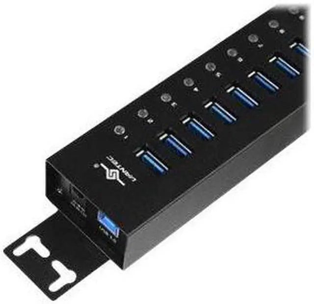 Alt view image 4 of 4 - vantec 13-port usb 3.0 hub, aluminum, full powered, mountable, with all ports data & charging up to 1.5a, bc 1.2, premium 12v/5a power adapter (ugt-ah131u3-bk)