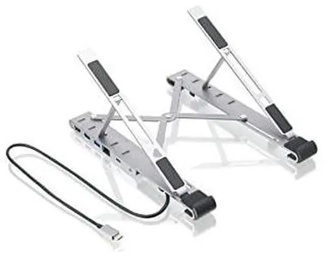 Alt view image 10 of 16 - IOGEAR Dock Pro 6-in-1 4K Dock Stand, Adjustable/Foldable Laptop Stand with Docking Station, HDMI 4K@30hz, 2x USB-A, USB-C Data, Gigabit Ethernet, 100W PD, Fast Role Swap, Win 10/11 macOS - GUD3C4K1LS