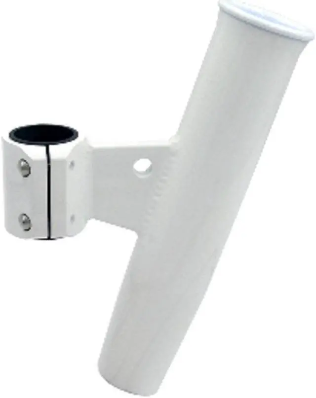 Alt view image 2 of 3 - CE Smith Aluminum Vertical Clamp-On Rod Holder - OD White Powdercoat with Sleeve Aluminum Vertical Clamp-On Rod Holder