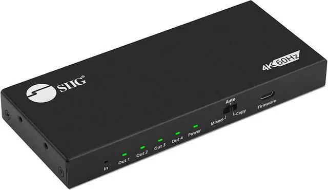 Alt view image 17 of 17 - SIIG 4 Port HDMI 2.0 HDR Splitter with EDID and Downscaling CEH26C11S1