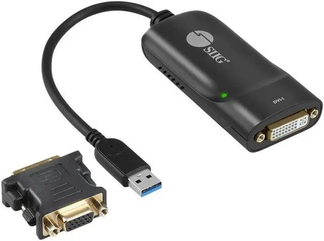 Alt view image 10 of 10 - SIIG USB 3.0 to DVI/VGA Pro Adapter Plus DVI to VGA adapter JUDV0112S3