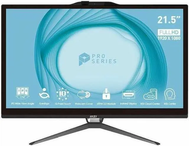 Alt view image 6 of 9 - MSI All-in-One Computer PRO AP222T 13M-059US Intel Core i3-13100 8GB DDR4 512GB PCIe SSD 21.5" Touchscreen Windows 11 Home 64-bit